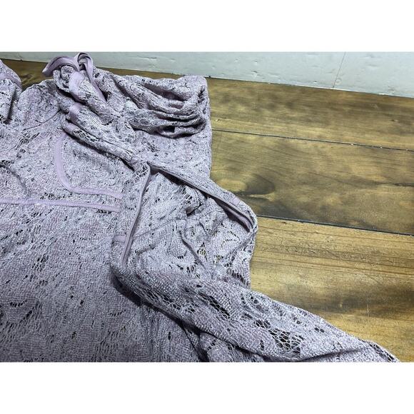 FREE PEOPLE WOMEN'S LILAC CROCHET LACE LONG SLEEVE RUBY DRESS Size XS - Picture 12 of 13